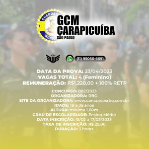 Grande SP: concurso da Prefeitura de Carapicuíba tem edital publicado