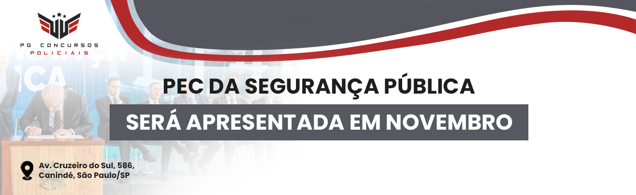 PEC DA SEGURANÇA PÚBLICA SERÁ APRESENTADA EM NOVEMBRO